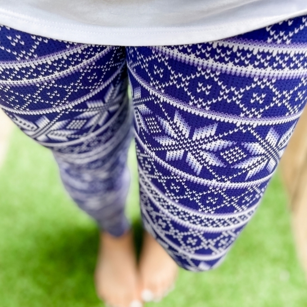 New Sweetlegs Leggings Purple Snowflake Winter Leggings
